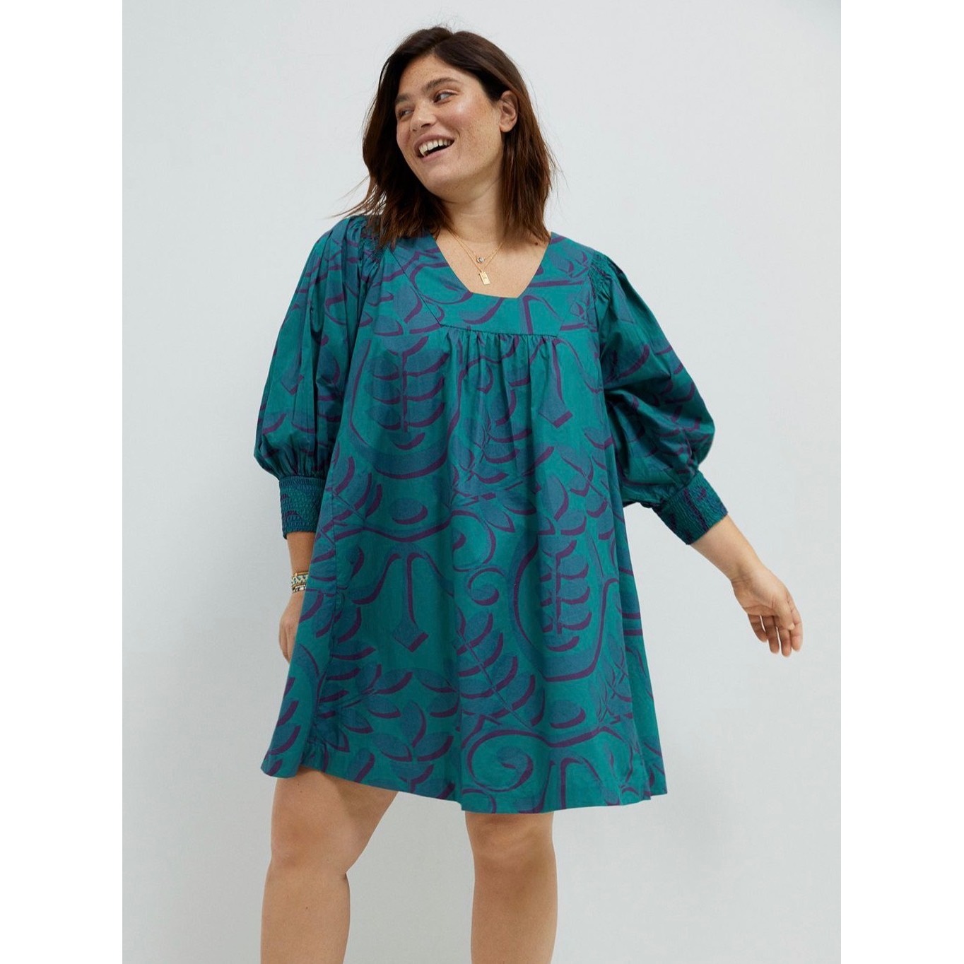 Anthropologie Porridge Tunic Mini Dress Nerina Turguoise Green Large
